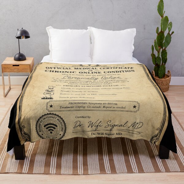 Item preview, Official Chronically Online Medical Certificate – Funny Vintage Diagnosis Art | Internet Humor Gift designed and sold by irfanshikh.
