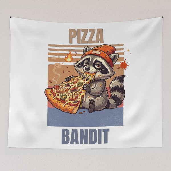Item preview, Pizza Bandit Raccoon Funny Pizza Lover Vintage Streetwear T-Shirt designed and sold by HOUSE OF TIST.