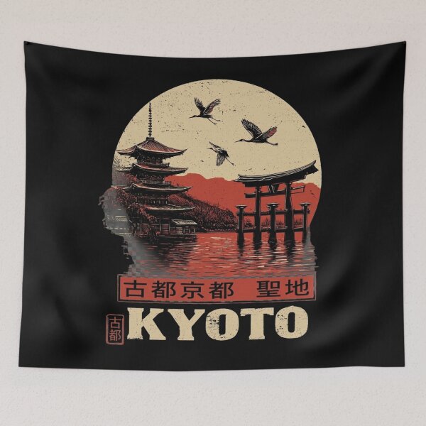 Item preview, Kyoto Japan Vintage Travel Poster Sticker – Retro Japanese Aesthetic designed and sold by designerr23 ⭐⭐⭐⭐⭐.