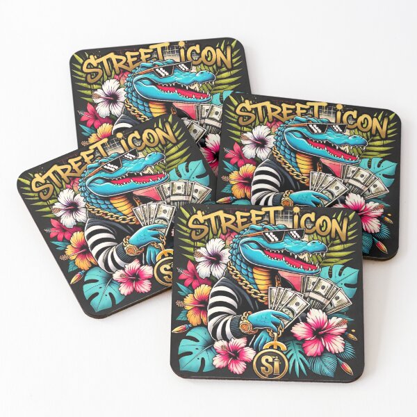 Item preview, Street Icon Hustler Alligator Tropical Graffiti Art designed and sold by Stree-Icon-Shop.