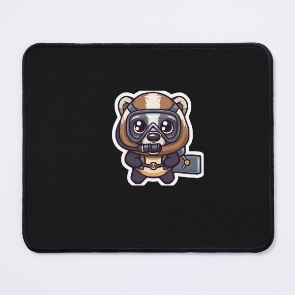 Item preview, Cute Honey Badger Scuba Diving - Right Chest Badge Funny Ocean Animal designed and sold by islam gamal.