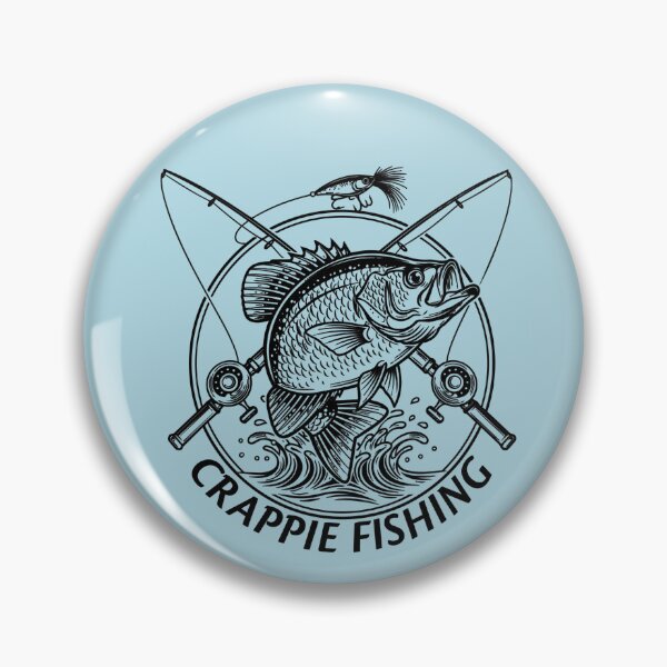 Item preview, Crappie fishing illustration black and white line art. designed and sold by Art-Horizon.