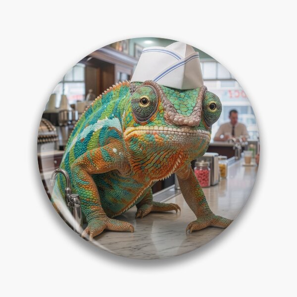 Item preview, Chameleon Soda Jerk Works at a Soda Fountain designed and sold by Tridentulus.