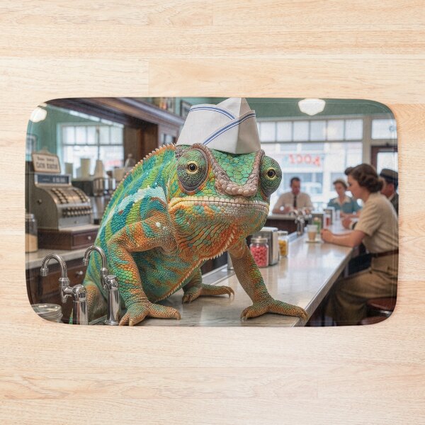Item preview, Chameleon Soda Jerk Works at a Soda Fountain designed and sold by Tridentulus.