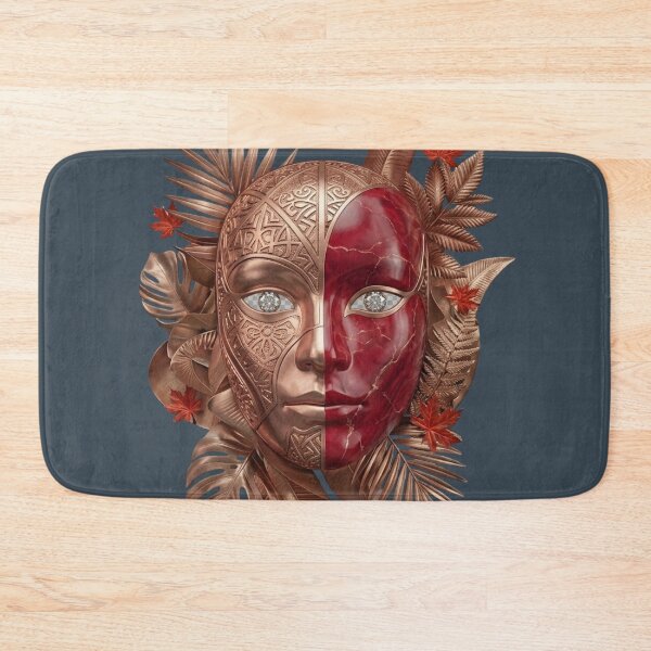 Aperçu de l'œuvre Décoration murale Masque Cramoisi de Luxe – Motif botanique rouge métallique mythique créée et vendue par MonaRose_Art.