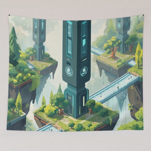 Item preview, Treetop Tech Temple designed and sold by AbstractAnom.