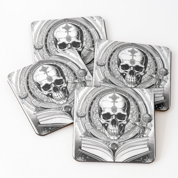 Item preview, Occult Grimoire Skull Esoteric Spellbook Engraving designed and sold by DarkOriginArts.