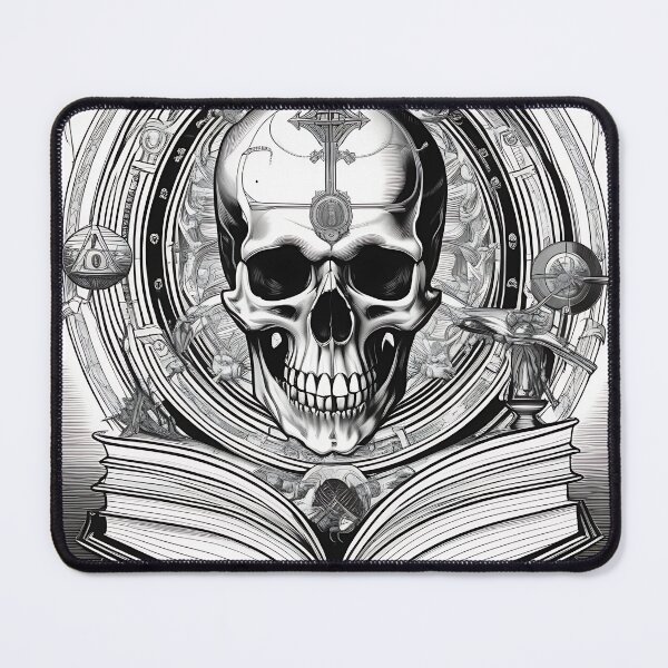 Item preview, Occult Grimoire Skull Esoteric Spellbook Engraving designed and sold by DarkOriginArts.