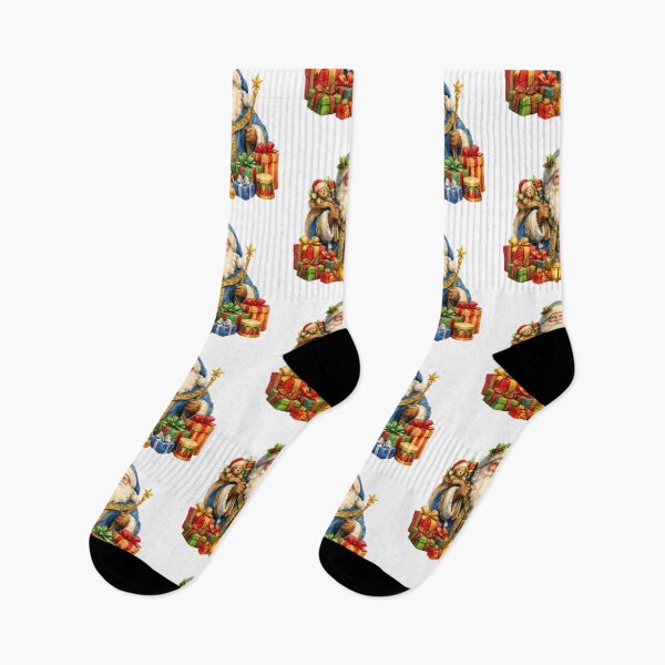 Item preview, Watercolor Vintage Santa Claus with Gifts designed and sold by silviaol.