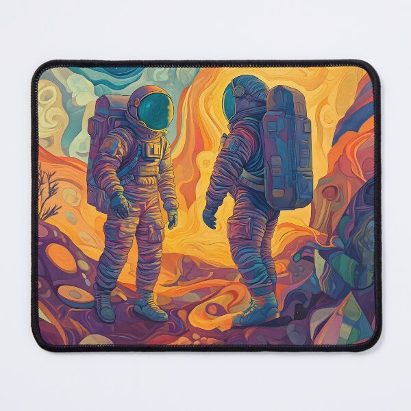 Item preview, Psychedelic Astronauts Exploring Abstract Cosmic Planet designed and sold by LuminousFoundry.