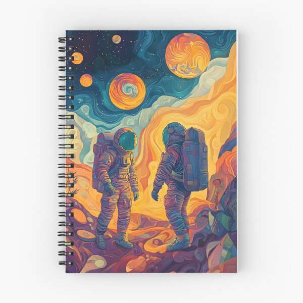 Item preview, Psychedelic Astronauts Exploring Abstract Cosmic Planet designed and sold by LuminousFoundry.