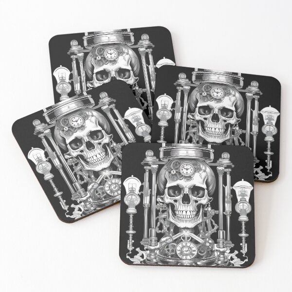 Item preview, Steampunk Clockwork Skull Vintage Laboratory Engraving designed and sold by DarkOriginArts.