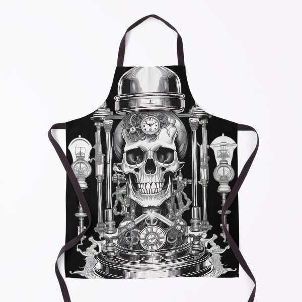 Item preview, Steampunk Clockwork Skull Vintage Laboratory Engraving designed and sold by DarkOriginArts.