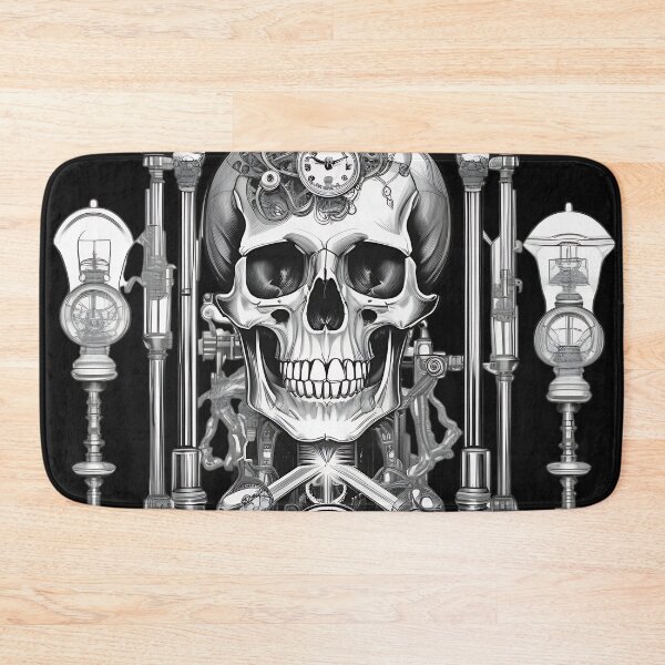Item preview, Steampunk Clockwork Skull Vintage Laboratory Engraving designed and sold by DarkOriginArts.