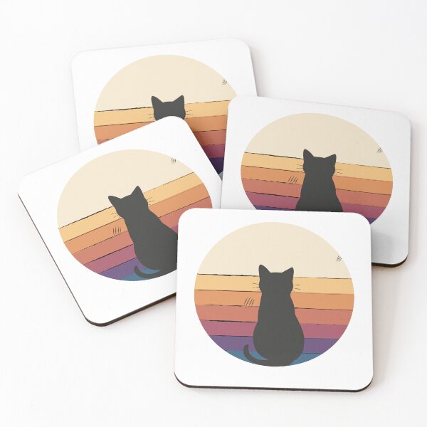 Item preview, Mrrrrfect Retro Cat Sunset designed and sold by a-journey.