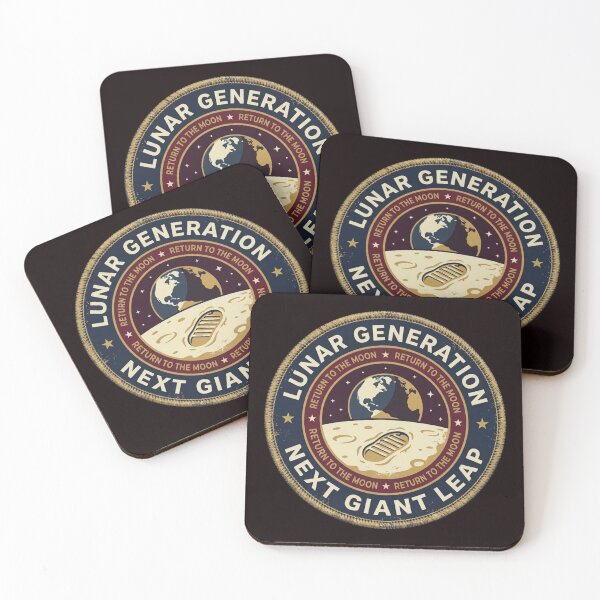 Item preview, Lunar Generation Badge Retro Moon Mission Patch designed and sold by CalmCapy Co.
