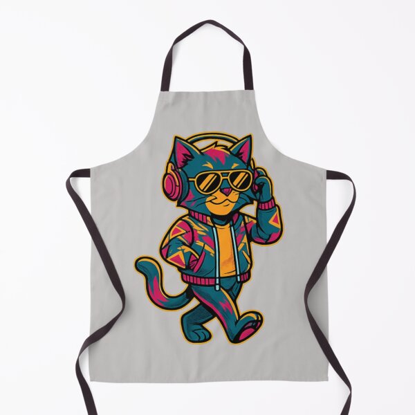 Item preview, Retro DJ Cat Neon Style Funny Cartoon Design designed and sold by arifali786.