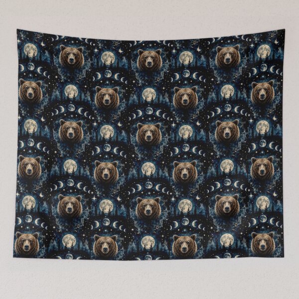Item preview, Mystical Moon Bear Pattern – Celestial Forest Watercolor Wildlife Design designed and sold by Biedroneczka.