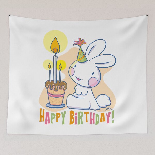 Item preview, Mel the rabbit happy birthday designed and sold by Konopikyu.