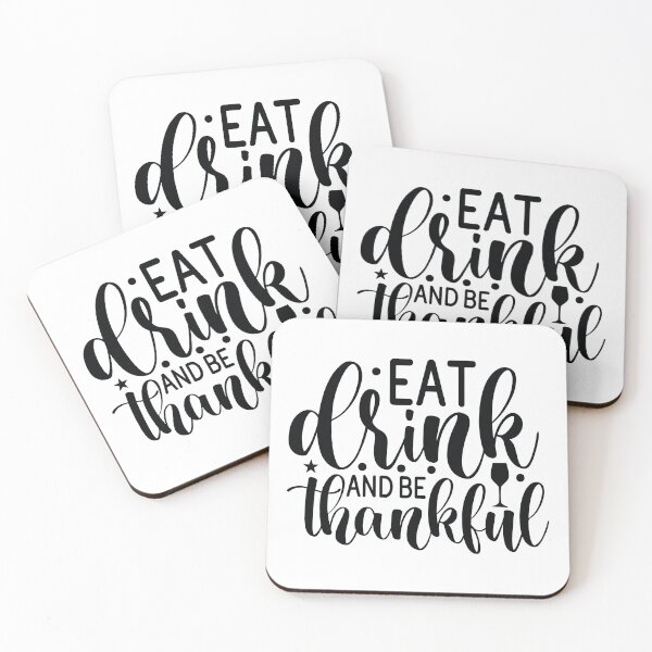 Item preview, Eat Drink And Be Thankful - Cute Autumn Thanksgiving Holiday Feast Gift designed and sold by FuzionRaptor.