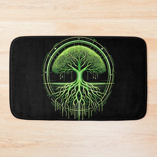 Item preview, Cyberpunk Nature Tree Neon Circuitry Aesthetic Tech Art designed and sold by PixelQ.
