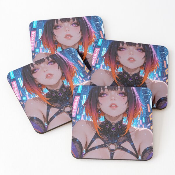 Item preview, Neon City Cyber Girl — Cyberpunk Anime Digital Illustration designed and sold by Planet Utoppia.