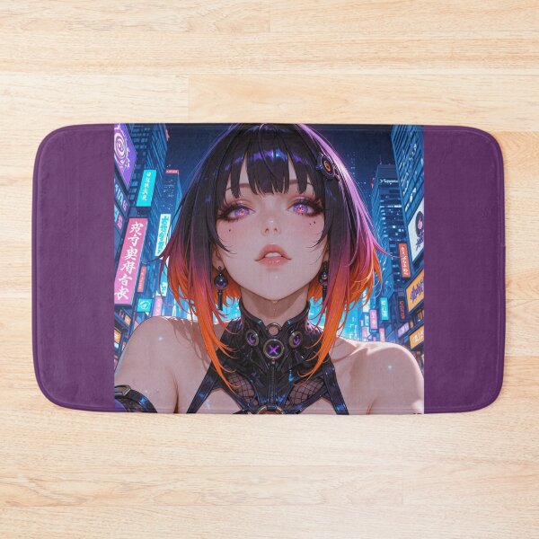 Artikelvorschau, Neon City Cyber Girl – Cyberpunk-Anime-Digitalillustration entworfen und verkauft von Planet Utoppia.
