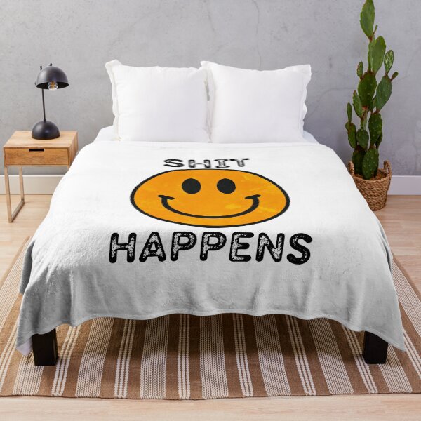 Item preview, Vintage Smiley Face Shit Happens 60s 70s 80s Retro Hippie Peace and Love Style Humor designed and sold by BuyShirtsOnline.