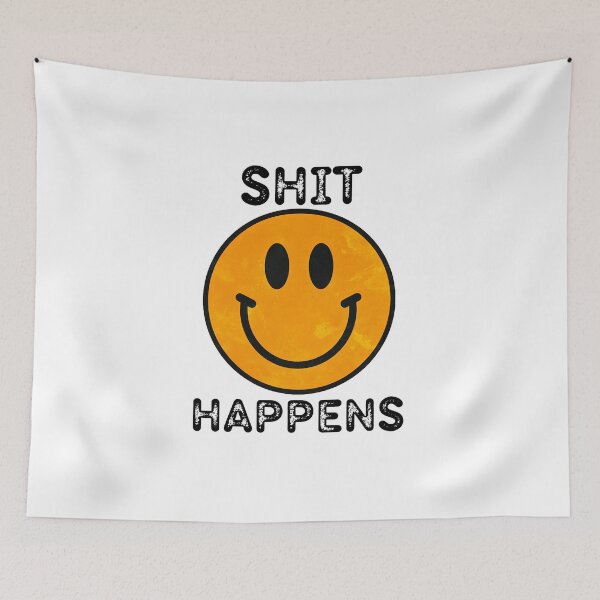 Item preview, Vintage Smiley Face Shit Happens 60s 70s 80s Retro Hippie Peace and Love Style Humor designed and sold by Space Ghettos.