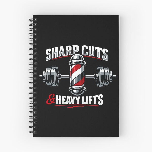 Item preview, Sharp Cuts Heavy Lifts – Barber Gym Logo, Barbell Barber Pole Design, Strength Lifestyle Graphic designed and sold by Ladys-Gents.