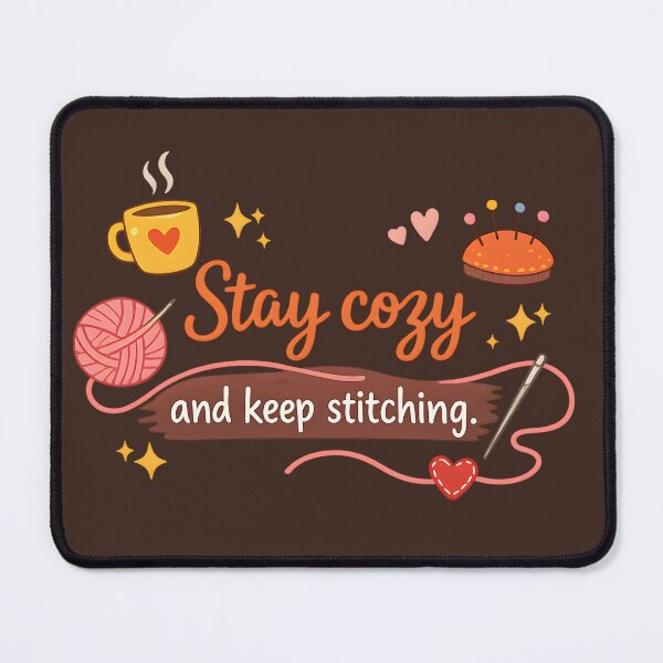 Item preview, Stay Cozy and Keep Stitching – Cute Sewing & Crochet Lover Design designed and sold by blankTeeShirt.