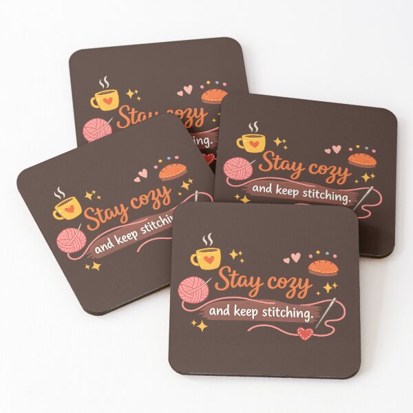 Item preview, Stay Cozy and Keep Stitching – Cute Sewing & Crochet Lover Design designed and sold by blankTeeShirt.
