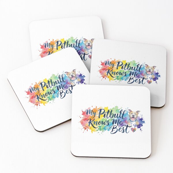 Item preview, My Pitbull Knows Me Best - Colorful Rainbow Watercolor Splash Art designed and sold by My Pitbull Place.