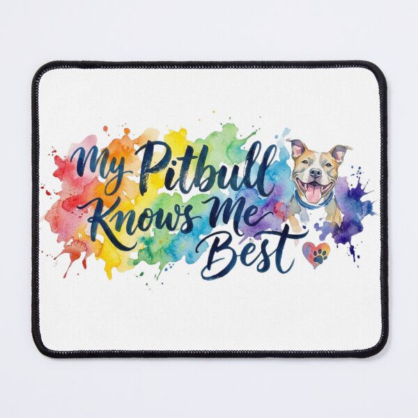 Item preview, My Pitbull Knows Me Best - Colorful Rainbow Watercolor Splash Art designed and sold by My Pitbull Place.