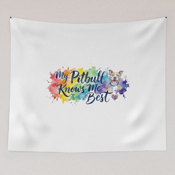 Item preview, My Pitbull Knows Me Best - Colorful Rainbow Watercolor Splash Art designed and sold by My Pitbull Place.