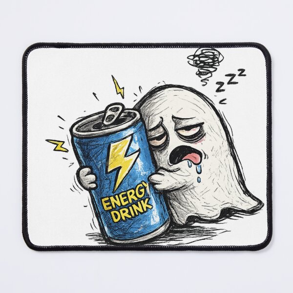 Item preview, Tired ghost with energy drink designed and sold by Prasakro.