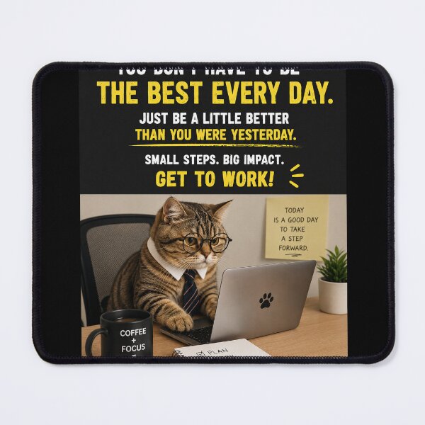 Item preview, Funny Boss Cat Motivational Quote Get To Work Office Humor designed and sold by riki2365.