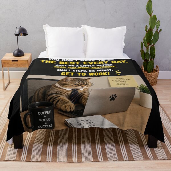 Item preview, Funny Boss Cat Motivational Quote Get To Work Office Humor designed and sold by riki2365.