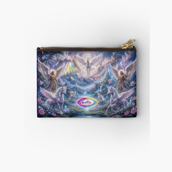 Item preview, Angelic Pegasus Unicorns and Celestial Guardians Landscape designed and sold by SCULTRADESIGNS.