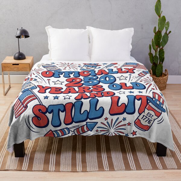 Item preview, Officially 250 Years Old and Still Lit - Funny Retro 4th of July designed and sold by VineVibe16Studio.