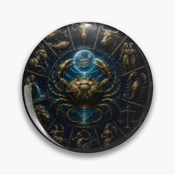Item preview, Cancer Zodiac Fantasy Dark Art Celestial Crab Poster designed and sold by Zodiac Celestial Art.