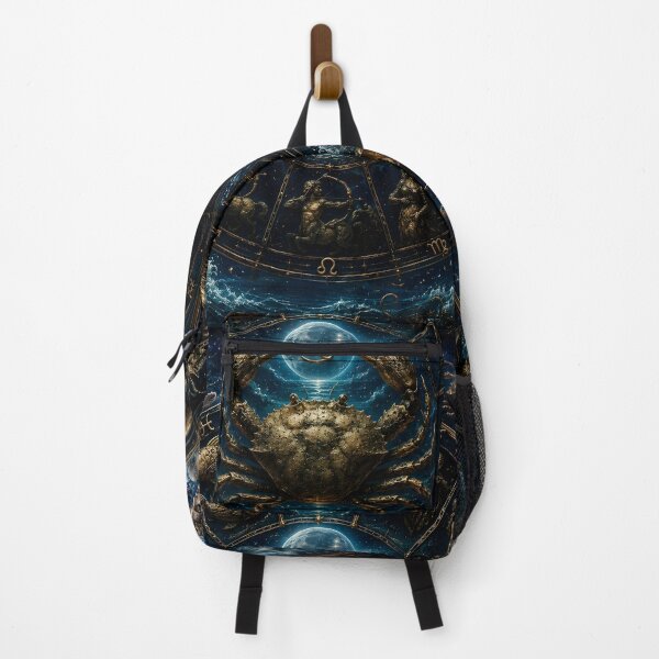Item preview, Cancer Zodiac Fantasy Dark Art Celestial Crab Poster designed and sold by Zodiac Celestial Art.