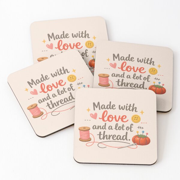 Item preview, Made With Love and a Lot of Thread – Cute Sewing & Quilting Design designed and sold by blankTeeShirt.