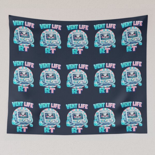 Item preview, Cute Kawaii Ventilator Mascot RT Life Respiratory Therapist Checkerboard Medical Worker Appreciation Week Design designed and sold by ClinicalHubs.