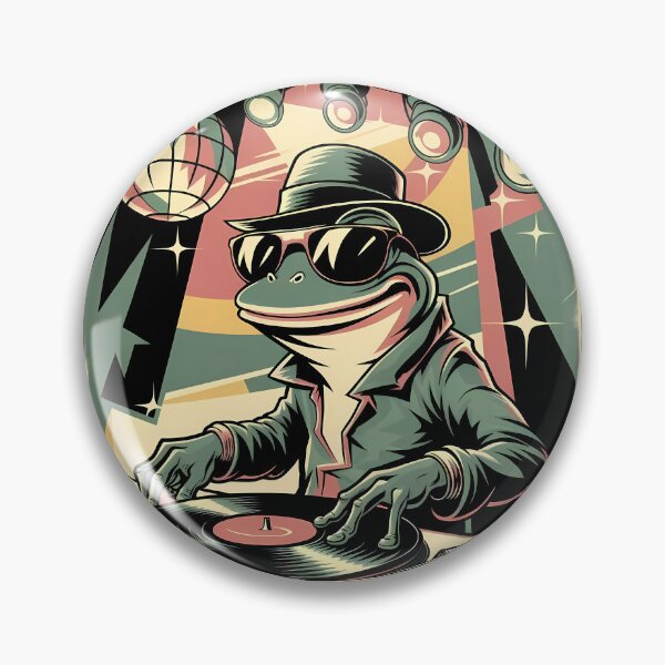 Item preview, Retro Funky Frog DJ and Music Is Power - World Music Day designed and sold by Art-Arcade6.