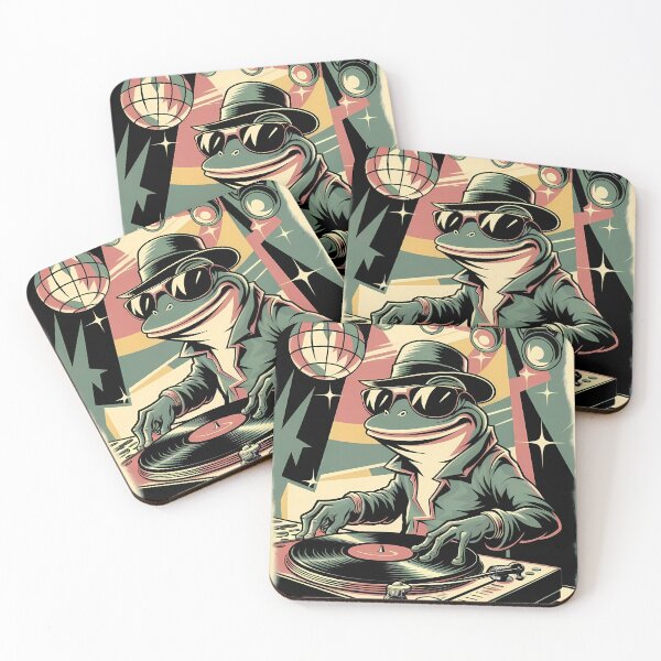 Item preview, Retro Funky Frog DJ and Music Is Power - World Music Day designed and sold by Art-Arcade6.