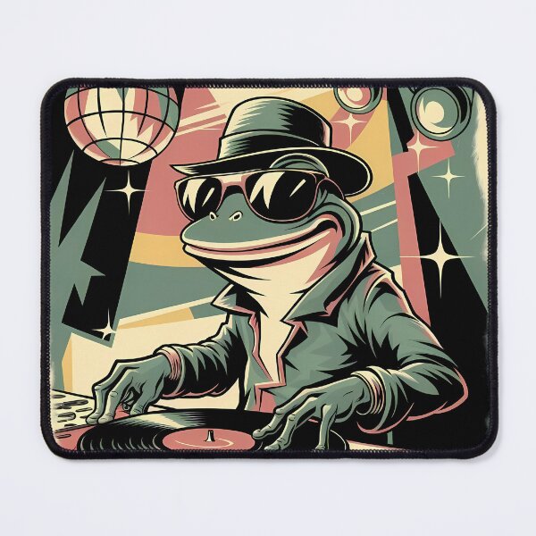Item preview, Retro Funky Frog DJ and Music Is Power - World Music Day designed and sold by Art-Arcade6.