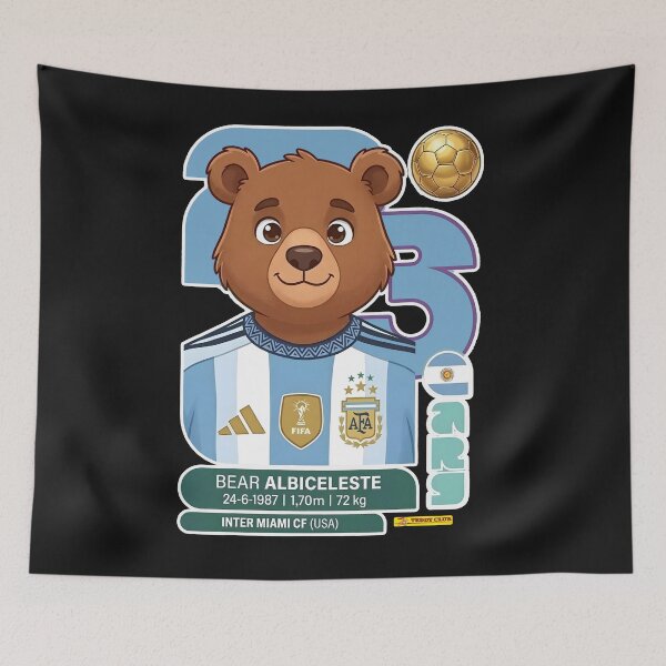 Item preview, Argentina World Cup Albiceleste Bear designed and sold by TeddybearClub.