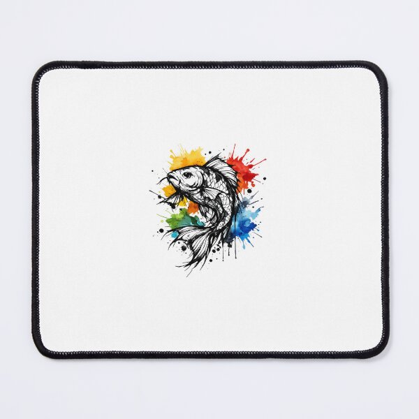 Item preview, Sketch fish with Watercolor Ink Splashes designed and sold by MolinezjArt.