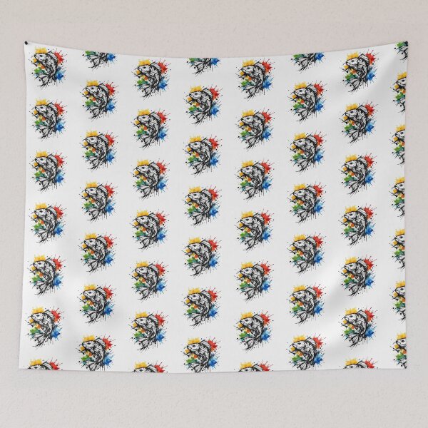 Item preview, Sketch fish with Watercolor Ink Splashes designed and sold by MolinezjArt.